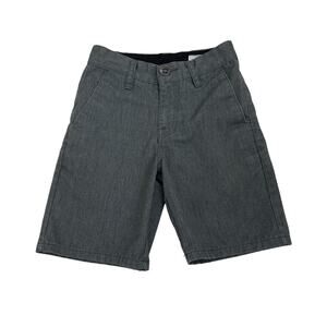 Volcom Gray Flat Front Chino Shorts Size Youth 8 (22)